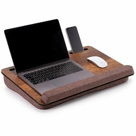 Resim E&D Collection Vigo Wood-LS023 Minderli Laptop Sehpası (Ceviz) 