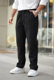 Resim Genel Markalar eyesof Erkek Beli Lastikli Keten Rahat Pantolon 