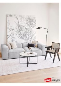 Resim Mode Soft Ikili Kanepe Koltuk 2 Modül 19 Gri Keten Kumaş Işb 