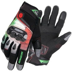 Resim Motosiklet Eldiveni Esnek Kumaş Karbon Korumalı Dirençli Eldiven 