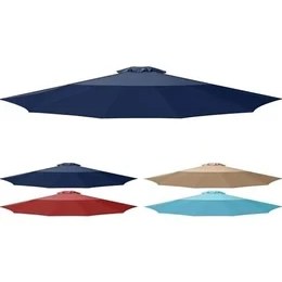 Resim Grains Global Deluxe 9' Açık Masa Pazar Yard Şemsiye Yedek Üst Kapak 8 Kaburga, 9 Ft Gölgelik, Koyu Mavi Gölgelik 