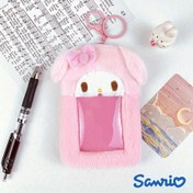 Resim Sanrio yeni Kore versiyonu hayvan şeffaf kart tutucu Peluş anahtarlık idol fotoğraf kart çantası belge kolye depolama koruyucu kılıf 