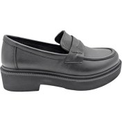 Resim Tabya - 1010 | Kadın Hakiki Deri Ortopedik Kalın Taban Oxford Ayakkabı - Siyah - 38 