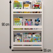 Resim Ersa Wood Montessori Çocuk Odası Eğitici Beyaz Kitaplık Duvar Rafı 