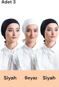Resim İSTANBULSTYLEMODA 3 ADET Düz Dikişsiz Penye Bone 