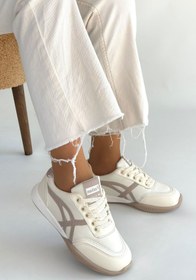 Resim pabucmarketi Bej Vizon Bağcıklı Kadın Spor Ayakkabı 