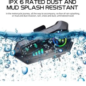 Resim Motonet Kask Kulaklık Intercom Rgb Işıklı Motosiklet Y10 Otomotik Cevaplama 