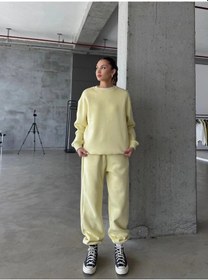 Resim 3 İplik Şardonlu Lastik Paça Eşofman Sarı P510439 Sarı 