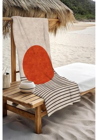 Resim Dijital Baskı Plaj Deniz Havlusu Soyut Desenli Peştamal Hvl0154 Renkli 