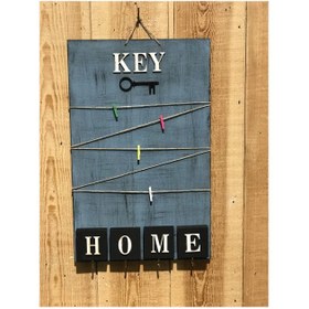 Resim Dekoratif Home Keys Ahşap Resimlik Ve Notluk (saks Mavisi) 