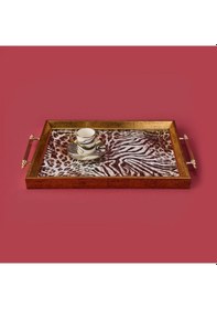 Resim Kitchen Leopar Desenli Akrilik Tepsi - Renkli - 49 Cm Çok Renkli 