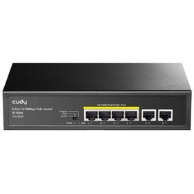 Resim cudy FS1006P 6 Port 10/100 60w 4port PoE Yönetilemez Switch 