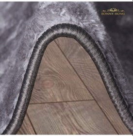 Resim Bonny Home Elite Antrasit 100x100 Cm Yuvarlak Peluş Banyo Paspası Antrasit 