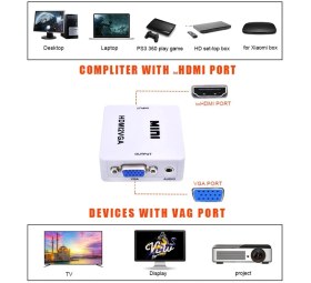 Resim Streak HDMI To 2 VGA Mini Çevirici Dönüştürücü HDMI2VGA Adaptör 