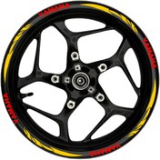 Resim romeshops Yamaha kırmızı yazılı turuncu reflektif pençe şeritli 