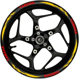 Resim romeshops Yamaha kırmızı yazılı turuncu reflektif pençe şeritli 