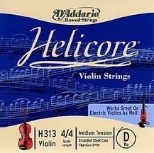 Resim D'Addario H313 Helicore 4/4 Tek Keman Teli - Medium (Re) 