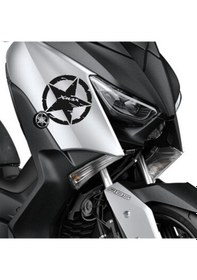 Resim Deeb Army Yamaha Xmax Yıldız Sticker Etiket Mat Siyah 2 Adet 