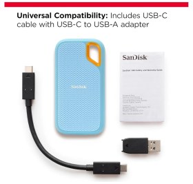 Resim Dukkanıum Sandisk 4tb Extreme SDSSDE61-4T00-G25B Blue 1050MB-S Mavi Taşınabilir SSD Disk 