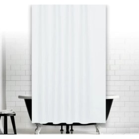Resim Zethome Banyo Perdesi 1x180x200 Tek Kanat Duş Perdesi Halka Hediyeli Duşakabin Perdesi 0010 Beyaz 
