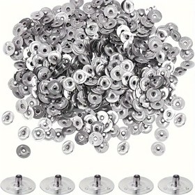 Resim 200 adet Işık 12.5mm Metal Mum Fitil Destekleyici Tabları, Mum Yapımı için Mum DIY 