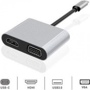 Resim Dexim Dhu0004 Premium 4 in 1 USB-Typ-c HDMI VGA Hub for iPad Pro, Macbook, PC, Laptop 