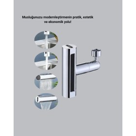 Resim Store Mania Ieg™ 4 Fonksiyonlu Musluk Başlığı 360 Derece Dönebilen ve Su Tasarruflu 