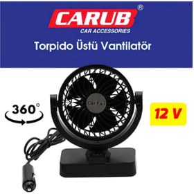 Resim Genel Markalar Oto Vantilatör Torpido Üstü Çift Kademeli Ayarlı 12 Volt 