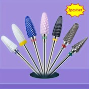 Resim 2 adet Tungsten Karbür Tırnak Matkap Uçları Jel Oje Çıkarıcı 3/32 İnç Tırnak Sanatı Dosyaları Tırnak Eti Freze Kesici Manikür Pedikür için 
