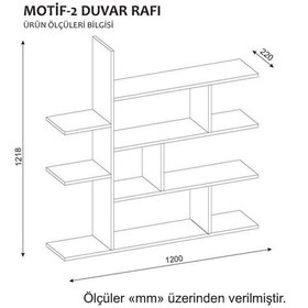 Resim Dekorister Motif Kitaplık 2 Beyaz 