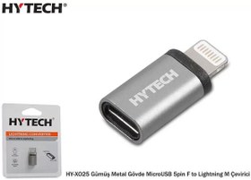 Resim Hytech Hy Xo25 Gümüş Metal Gövde Microusb 5Pin F To Lightning M Çevirici \u002F Hytech 