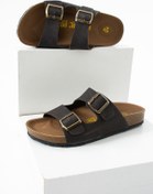 Resim ALC Birrbazaar Erkek Ortopedik Günlük Mantar Kaymaz Taban Tokalı Şık Ev Dışarı Terliği 