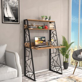 Resim Wood'n Love Odin Üçgen Metal Ayaklı Kitaplıklı Çalışma Masası 
