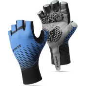 Resim Liangduo Shop Mavi Stil L Boyutu Bisiklet Eldiveni Erkek Yaz Spor Güneş Koruyucu Nefes Alabilen Ter Emici Yarım Parmak Açık Havada Balıkçılık Bisiklet Eldiveni Erkekler ve Kadınlar (Yurt Dışından) 