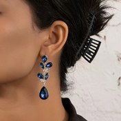 Resim 1 Çift Vintage Şıklık Yaprak Şekilli Rhinestone Stud Küpeler, Gümüş Kaplama Alaşım, Demir Post, Sentetik Taş, Günlük Giyim ve Hediye için Çok Yönlü Lüks, Tüm Mevsimler için Uygun, Anneler Günü Hediye Fikri 