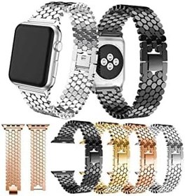 Resim CONSTRAIN - Apple ile uyumlu Watch 38mm 40mm 41mm 1/2/3/4/5/6/se/se2/7/8/9 Bal Peteği Metal Kordon Siyah 