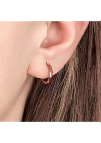Resim Taşsız Rose Gold Halka Gümüş Kadın Küpe N11.91584 