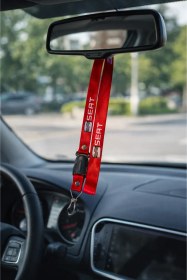 Resim Seat Kırmızı Seyahat Boyun Yastığı 2 Li Set & Araç Ayna Askısı / Şık Ve Konforlu Oto Aksesuar Seti Kırmızı 