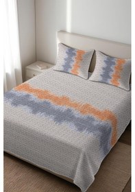 Resim Parlak Kadife Kumaş Kapitoneli Çift Kişilik Yatak Örtüsü Seti 3 Parça Cky0067 Renkli 