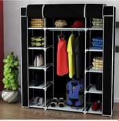 Resim Arvenlive Çelik Profilli Bez Dolap, Kumaş Gardırop, Siyah Renk Bez Dolap Siyah 