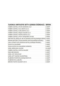 Resim İlkokul Kırtasiye Seti 4 Erkek Öğrenci 