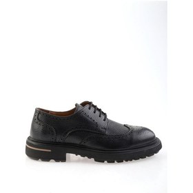 Resim Siyah Hakiki Deri Erkek Oxford Ayakkabı E01597000340 Siyah 