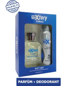 Resim Extory Cobalt Erkek Parfüm Seti ( Edt Parfüm 100 ml Deodorant 150 ml ) 