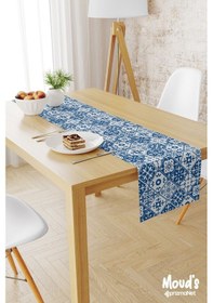 Resim Türkiye Etnik Desenli Baskılı Süet Runner Masa Örtüsü 