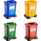 Resim Şenyayla Sıfır Atık Geri Dönüşüm Çöp Kutusu Kovası 50 lt 4'lü Set 