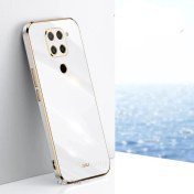 Resim M.TK Moveteck Xiaomi Redmi Note 9 Uyumlu Kılıf Kamera Lens Korumalı Parlak Gold Kenralı Yumuşak Silikon Kapak Liqud Altın Kenar 