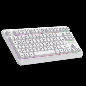 Resim Gamebooster G75 Elya Rainbow Aydınlatmalı Beyaz Tkl Membrane Oyun Klavyesi 