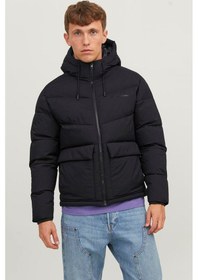 Resim Feminist Siyah Logo Baskili Kapüsonlu Puffer Mont 77724k12238849.01 Siyah 