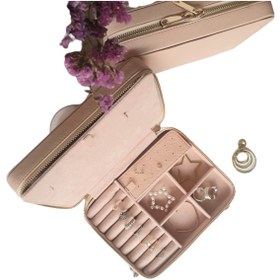 Resim Sosse Box Takı Dolabı Düzenleyici Kutu, Saten Kese Hediyeli, Küpe Kolye Yüzük Takı Standı Askısı 