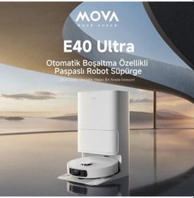 Resim MOVA E40 Ultra Robot Süpürge 19.000 Pa Emiş Gücü Beyaz 